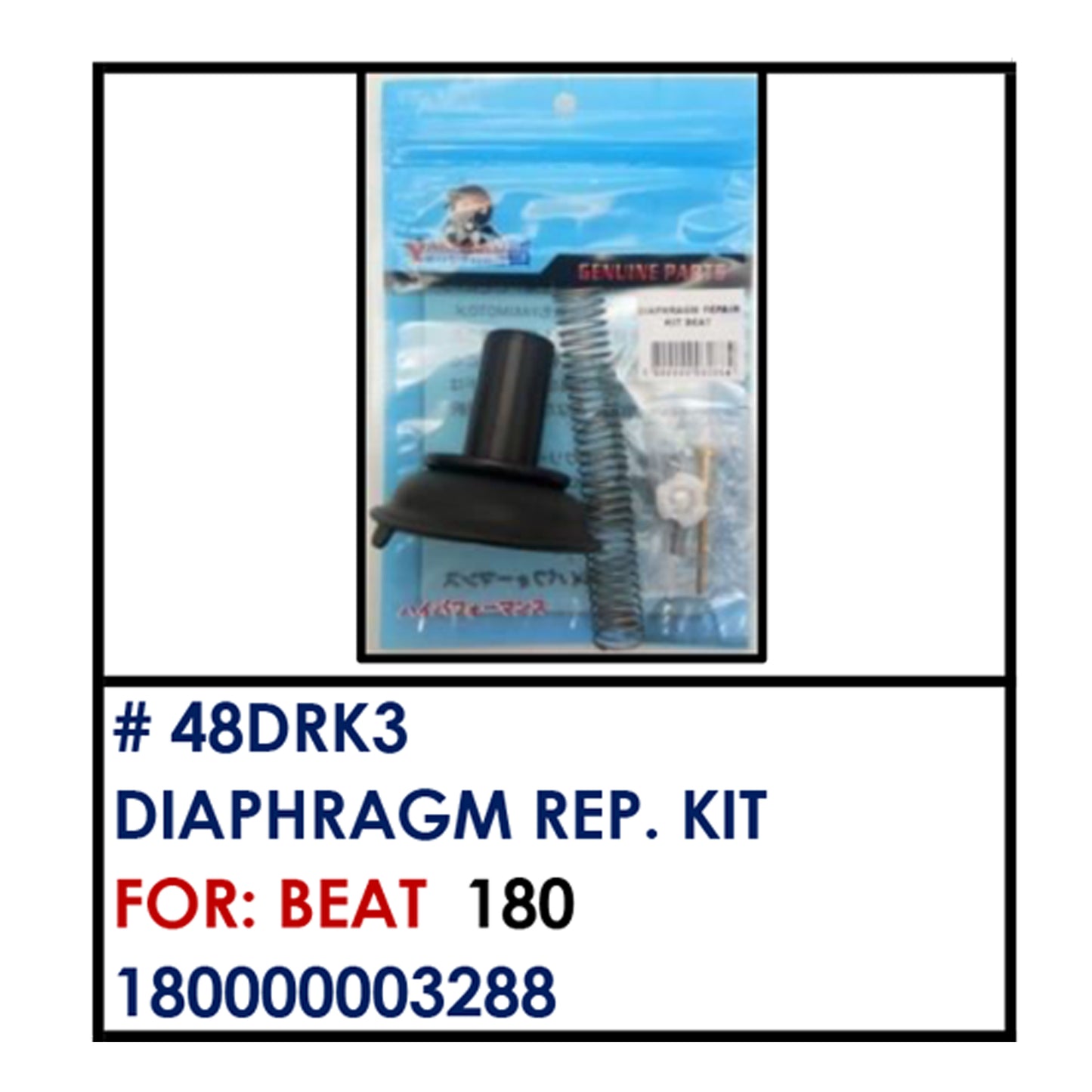 DIAPHRAGM REPAIR KIT (48DRK3) - BEAT | YAKIMOTO - BESTPARTS.PH