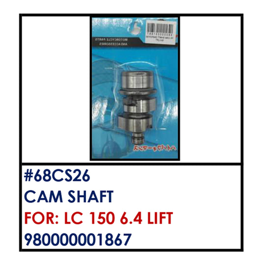 CAMSHAFT (68CS26) - LC 150 6.4 LIFT | YAKIMOTO - BESTPARTS.PH