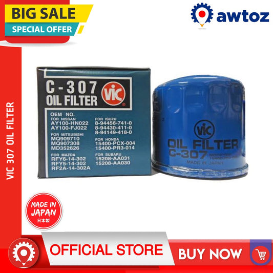 VIC Oil Filter C-307 for Mitsubishi Galant / Honda Civic ESI / Kia Carens 2.0 2006 up - BESTPARTS.PH