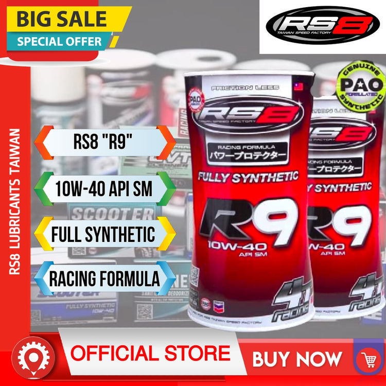 RS8 “R9” 4T Engine Oil 10W-40 API SM freeshipping - BESTPARTS.PH