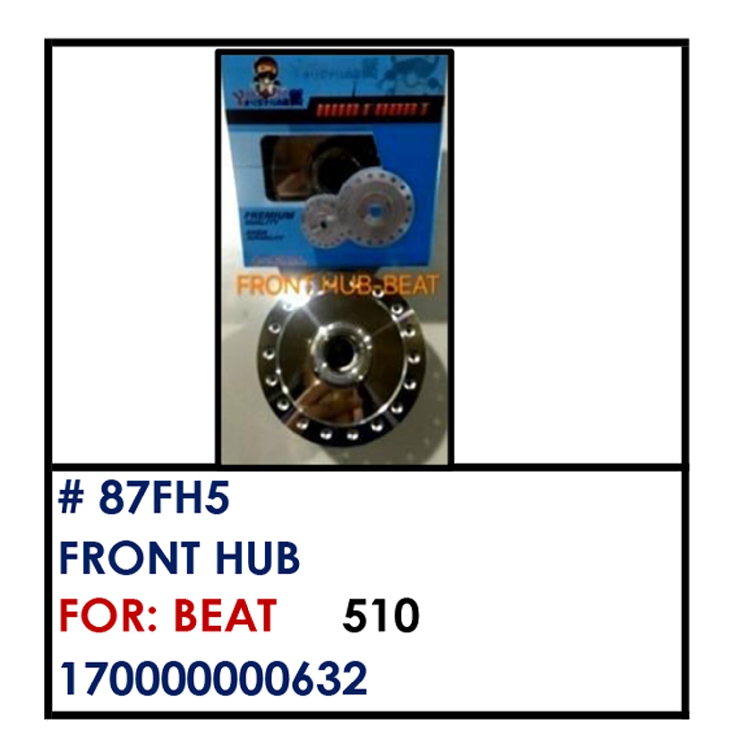 FRONT HUB (87FH5) - BEAT | YAKIMOTO - BESTPARTS.PH