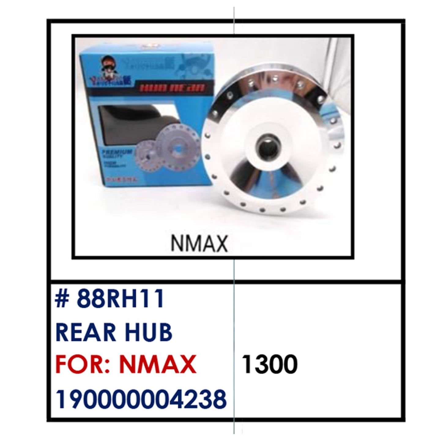 REAR HUB (88RH11) - NMAX | YAKIMOTO - BESTPARTS.PH