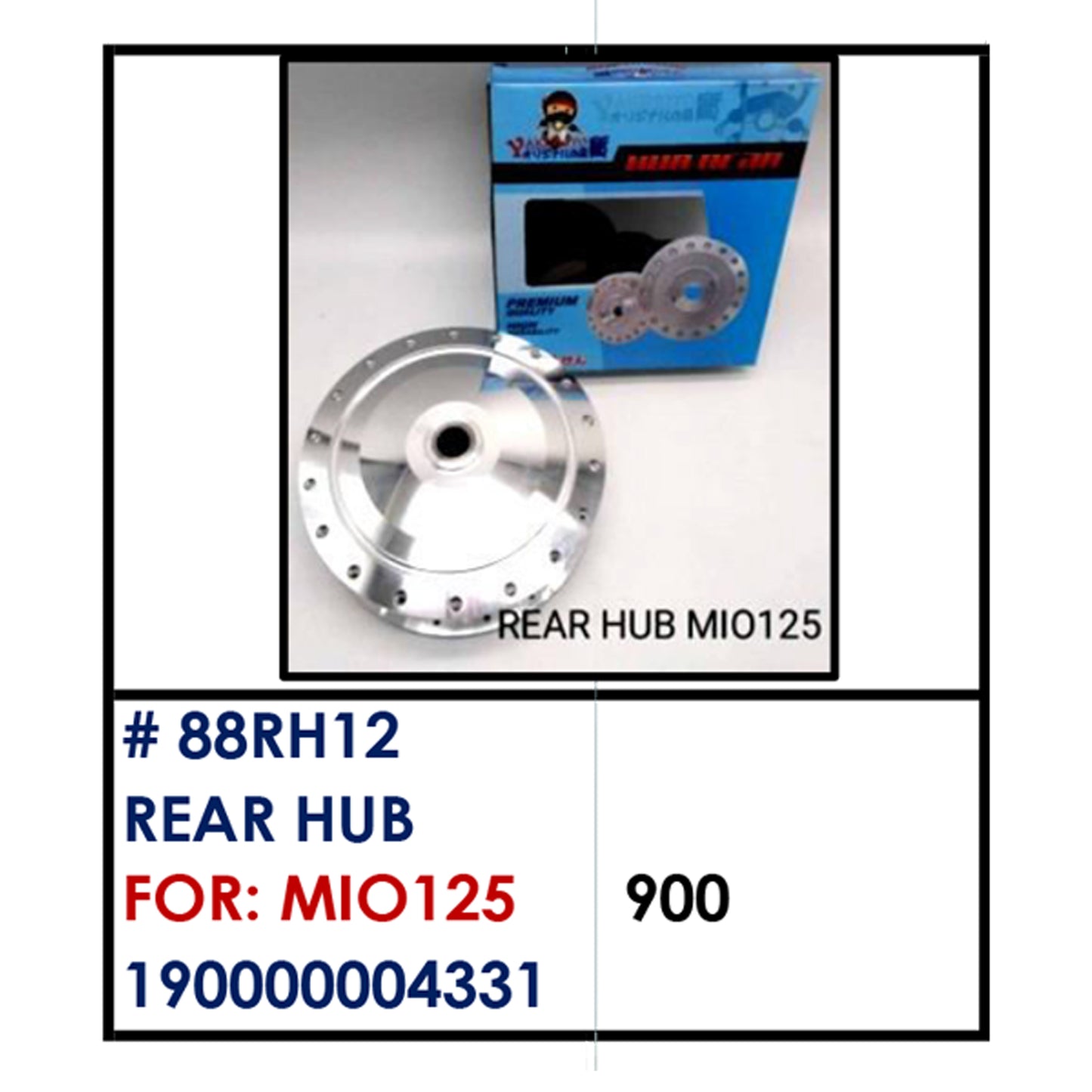 REAR HUB (88RH12) - MIO 125 | YAKIMOTO - BESTPARTS.PH