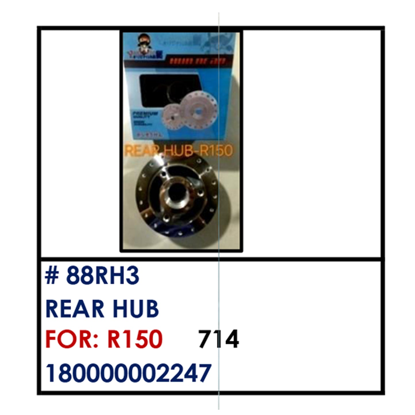 REAR HUB (88RH3) - R150 | YAKIMOTO - BESTPARTS.PH