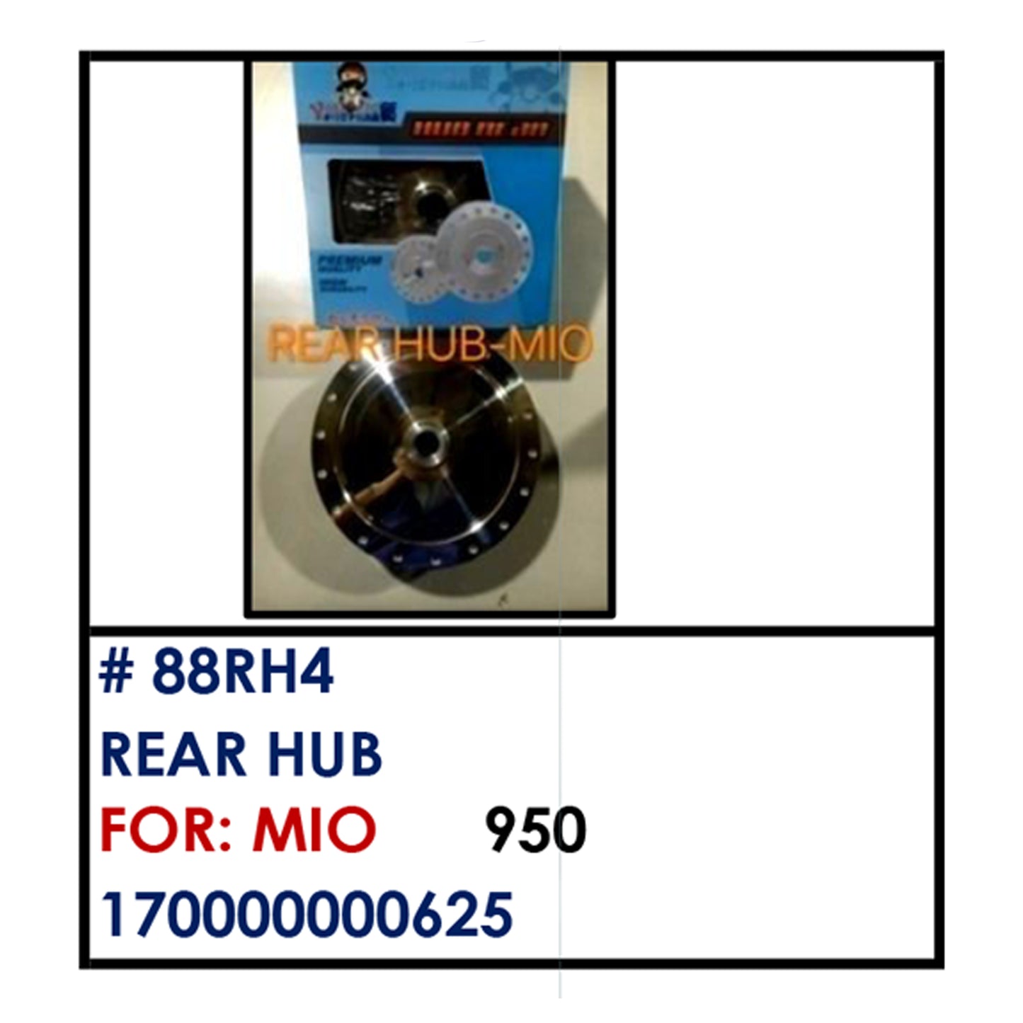 REAR HUB (88RH4) - MIO | YAKIMOTO - BESTPARTS.PH