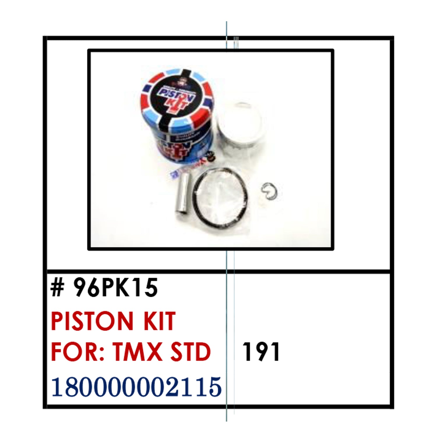PISTON KIT (96PK15) - TMX STD | YAKIMOTO - BESTPARTS.PH