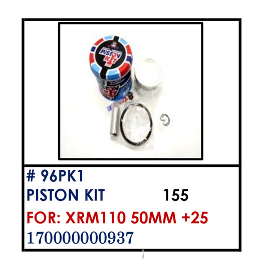 PISTON KIT (96PK1) - XRM110 50mm +25 | YAKIMOTO - BESTPARTS.PH