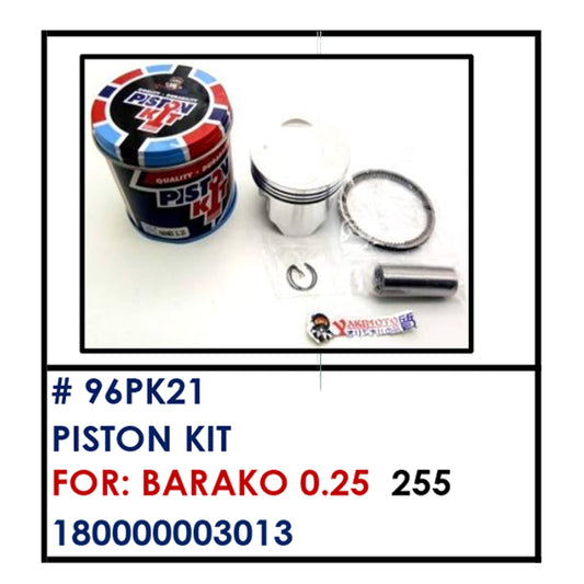 PISTON KIT (96PK21) - BARAKO 0.25 | YAKIMOTO - BESTPARTS.PH