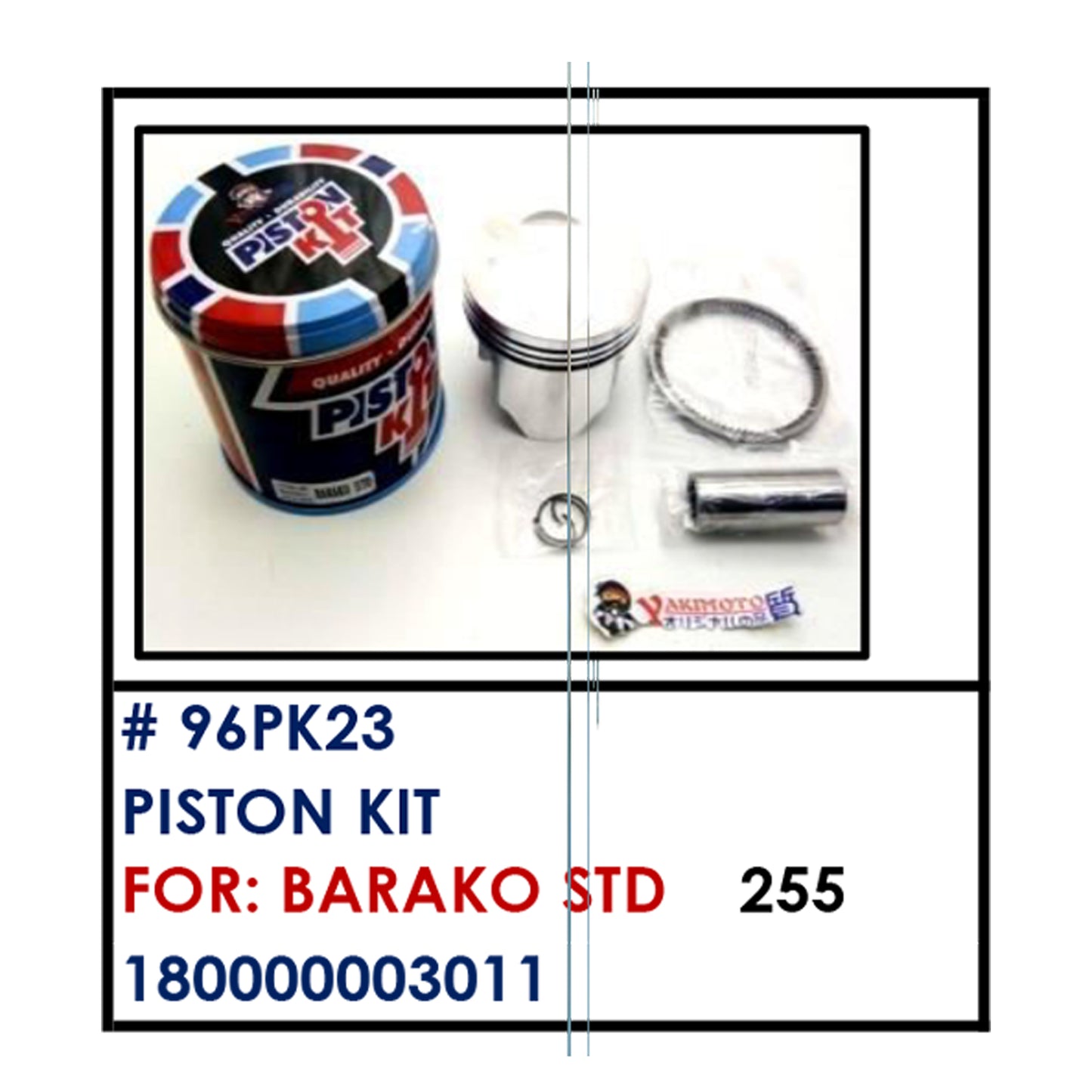 PISTON KIT (96PK23) - BARAKO STD | YAKIMOTO - BESTPARTS.PH