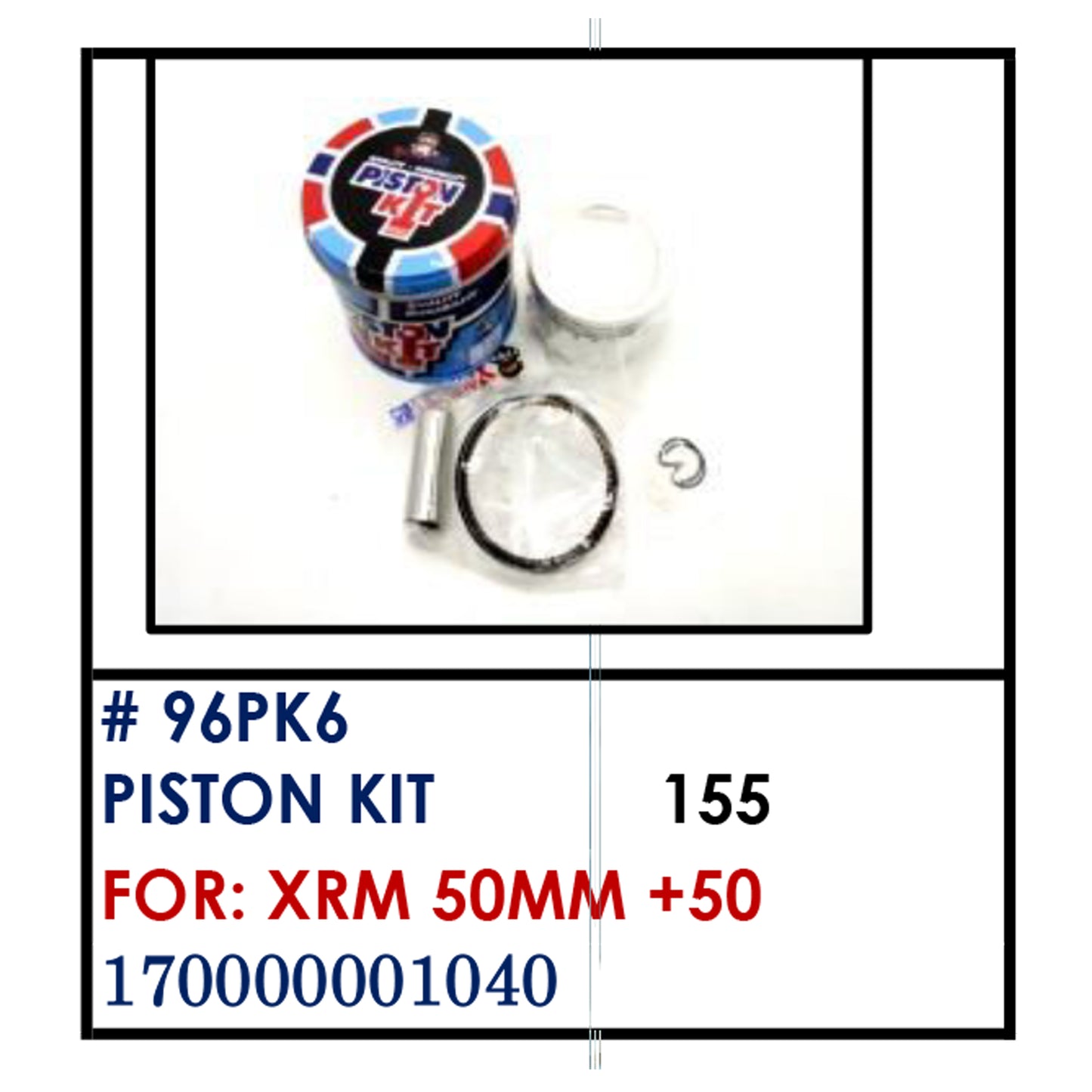 PISTON KIT (96PK6) - XRM 50MM +50 | YAKIMOTO - BESTPARTS.PH