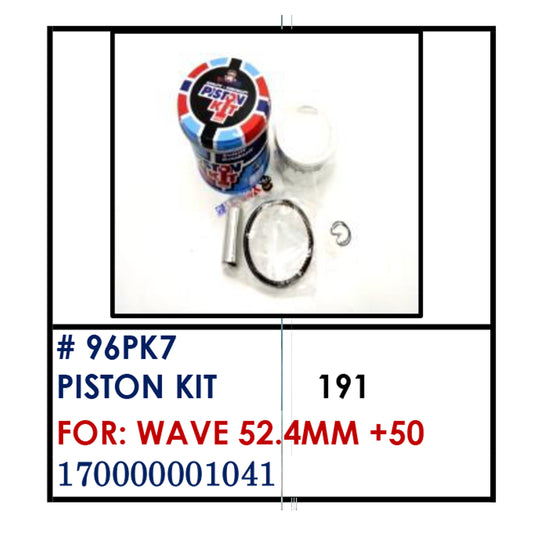 PISTON KIT (96PK7) - WAVE 52.4mm +50 | YAKIMOTO - BESTPARTS.PH