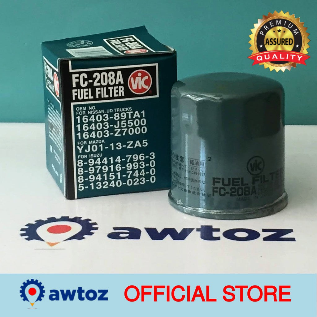 VIC Fuel Filter FC-208A for Isuzu C190, C240, 4BA1, 4BE1, 4B2, Crosswind, D-Max - FC208A - BESTPARTS.PH