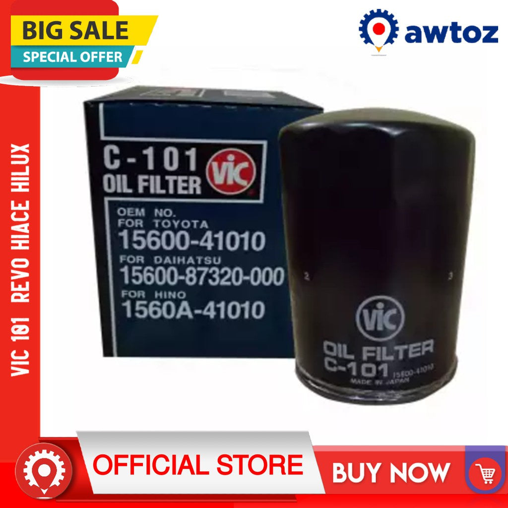 VIC C-101 Oil Filter for Toyota Revo, HiLux, HiAce, Everest - BESTPARTS.PH